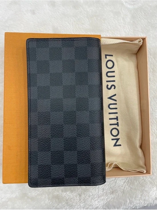 🚩steal Louis Vuitton Damier Graphite Long Card Holder - Black/Grey - Picture 6 of 6